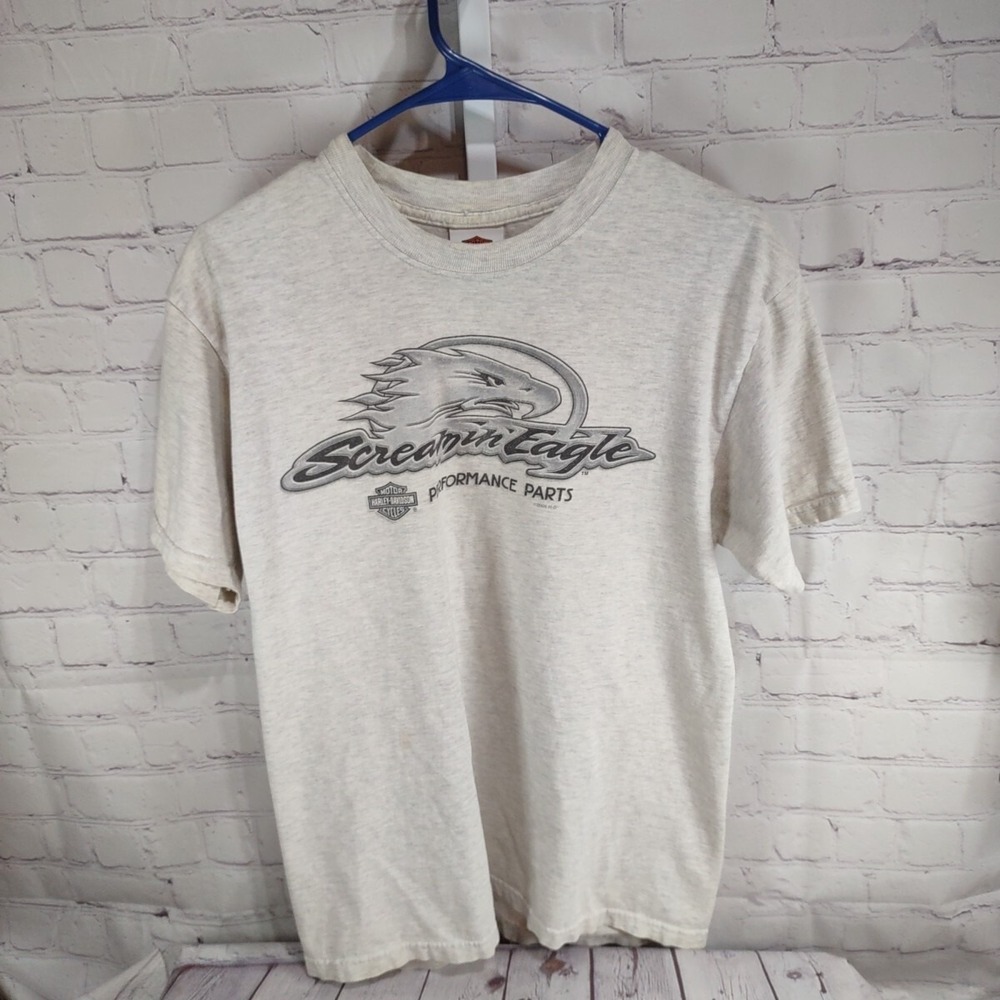 Harley Davidson Medium T Shirt Gray Screamin Eagle Performance Parts Talladega